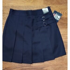 Bugle Boy‎ Y2K girls Skort School Wear Uniform Navy Blue Silver buckle 12 Girls